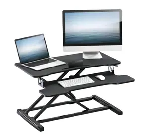 电脑笔记本电脑两个显示器站立台转换器，带键盘架和显示器升降器，可站立工作空间
