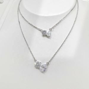 Precio de fábrica, collar de plata 925 redondo, moderno, sencillo, estilo coreano, occidental, delicado, para damas, con lazo, elegante, a la moda. - Product Image 5