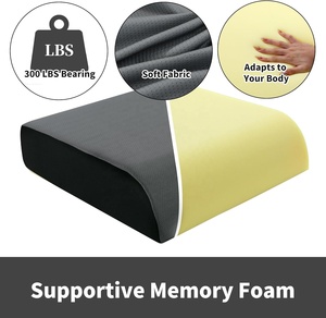 Ampio cuscino per sedile reclinabile in Memory Foam quadrato e antiscivolo con bordo curvo per poltrone poltroncine antistress - Product Image 2