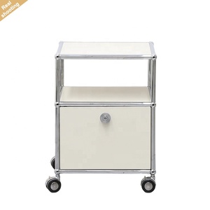 Mesita de Noche Modular de Lujo Ligero de Alta Calidad, Mesa Auxiliar de Acero Inoxidable para el Hogar y Hoteles - Product Image 1