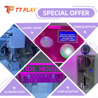 Mini-grue à monnayeur de table en alliage, certifiée CE, modèle TT Play TT-DM-05, avec lumières clignotantes, pour la distribution de jouets, de prix et de bonbons en borne d'arcade
