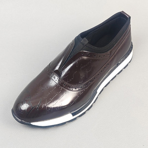 Chaussures bateau pour homme en cuir véritable à bout pointu, style britannique, semelle extérieure en caoutchouc confortable, toutes saisons - Product Image 1