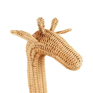 OEM Handicraft Cute Kids Children Rattan Multifunctional Eco-Friendly Toy Storage Organizer Giraffe Shaped Children's Playroom - Product Image 2