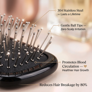 High-End OEM Customizable Steel Pin <strong>Hair</strong> <strong>Brush</strong> Luxury Home Style Hairbrush for <strong>Detangling</strong> and Scalp Care - Product Image 2