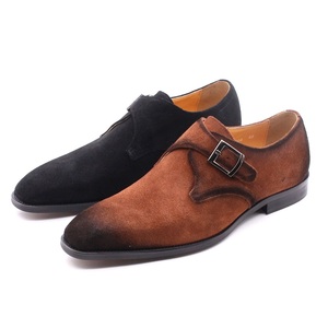2020 Autumn Cow <strong>Suede</strong> Leather Men <strong>Shoes</strong> <strong>Oxford</strong> Brown Casual Classic Monk Buckle Strap Dress <strong>Shoes</strong> for Male Footwear - Product Image 4