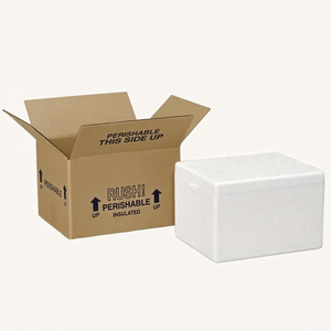 Caja de Envío Aislada de Espuma de Poliestireno Pequeña, Caja Refrigeradora Reutilizable con Tapa, Cartón Exterior Personalizado para Uso Médico - Product Image 5