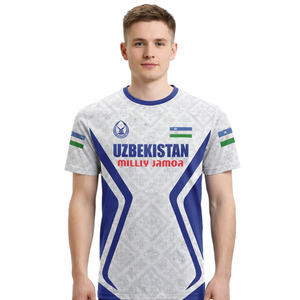 Maglia da Calcio Uzbekistan 2026WC White Wolves Turanians Personalizzata Sublimazione Uomo T-Shirt Calcio Traspirante Sportiva Manica Corta - Product Image 3