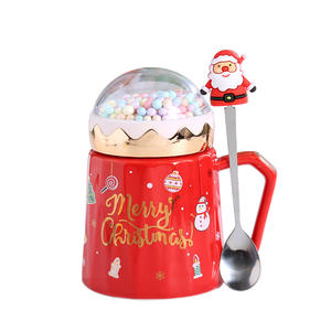 Coffret Cadeau Tasse en Céramique de Noël avec Couvercle et Cuillère pour Tasse à Eau en Gros - Product Image 5