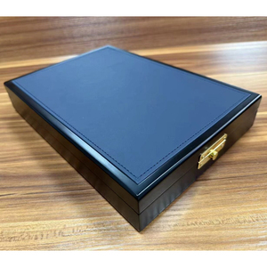 Boîte à montre de luxe en cuir PU, étui de rangement pour une seule montre avec doublure en velours bleu marine, boîte cadeau pour montre avec logo personnalisé - Product Image 5