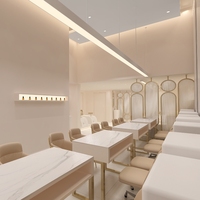 M & S Ensemble complet personnalisé pour salon de manucure et de manucure, salon de coiffure de luxe, design d'intérieur de magasin d'ongles, meubles de vitrine pour magasin d'ongles à vendre