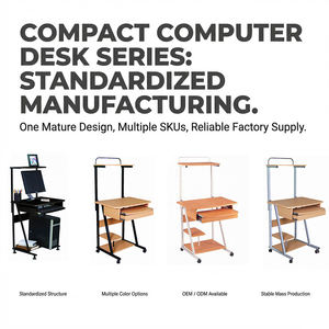 Bureau d'ordinateur mobile ergonomique GUOGE en PVC pour la maison et le bureau, avec étagère de rangement, table d'étude, bureau gain de place - Product Image 6