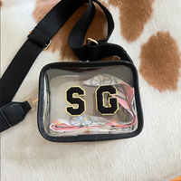 Sacs approuvés pour les stades, sac à bandoulière transparent en PVC chenille, sac à main transparent pour concert