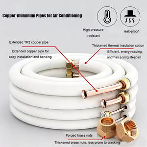 Tube de transfert de réfrigérant en <span class=keywords><strong>cuivre</strong></span> et aluminium isolé en mousse PE pour l'installation de climatiseurs mini-split et de systèmes CVC - Product Image 3