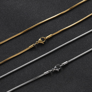 Chaîne serpent carrée de 2 mm en acier inoxydable, collier ras du cou hip-hop avec pendentif, chaîne de bijoux Tanjing Fashion - Product Image 1