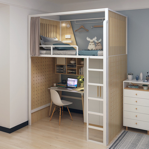 Letto in ferro moderno a due piani spazio letto a castello <span class=keywords><strong>con</strong></span> <span class=keywords><strong>tenda</strong></span> per Hotel ostello della gioventù capsula letto Hotel - Product Image 2