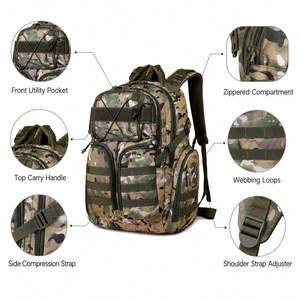 LUPU 25L Camouflage Tactical <b>Backpack</b> <b>Waterproof</b> Oxford Rucksack Molle Hiking Camping Gym Daypack - Product Image 2