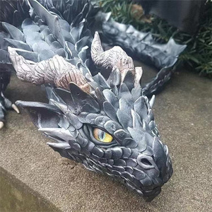 Décoration de jardin gothique, Sculpture artisanale en résine, grand <span class=keywords><strong>Dragon</strong></span> squattant, vente en gros - Product Image 3