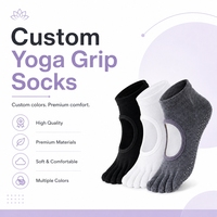 Chaussettes de sport pour femmes, yoga et pilates, à cinq doigts, antidérapantes, séchage rapide, respirantes, en coton, à dos ouvert, personnalisables