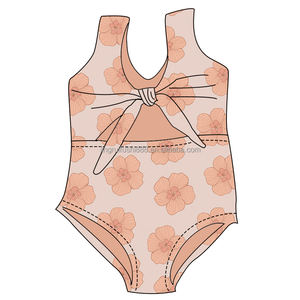 Costume da Bagno Reversibile Estivo Personalizzato con Stampa Hawaii per Bambini, Alta Elasticità, Indossabile su Entrambi i Lati, Costume Intero per Bambine - Product Image 3