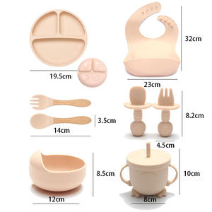 طقم معلقة وعاء قوي الإمتصاص خالي من البيسفينول صديقة للبيئة غير متسربة ملاعق إرضاع طفل رضيع طبق وصحن من السيليكون - Product Image 5