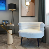 Canapé simple en laine d'agneau élégant EaseNeat, style nordique moderne, fauteuil confortable, adapté au salon, à la chambre à coucher, à la villa