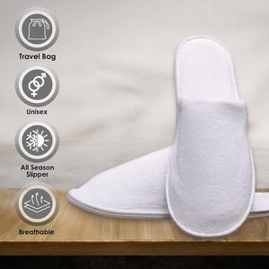 Pantoufles d'hôtel personnalisées haut de gamme à bout ouvert pour adultes, en polaire corail, coton et lin écologiques, semelle EVA, pour chambre d'hôtes - Product Image 4