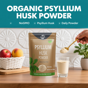 OEM label pribadi Premium bubuk sekam organik psylilium 99% kemurnian, suplemen serat diet alami untuk pencernaan GMP bersertifikat - Product Image 5