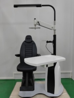 Unité de table et chaise d'optométrie électrique avec table de travail en arc pour tests de vision