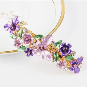 กิ๊บติดผมโลหะลายดอกไม้สไตล์วินเทจสีสันสดใสปรับแต่งได้สำหรับผู้หญิงและเด็กผู้หญิง - Product Image 6