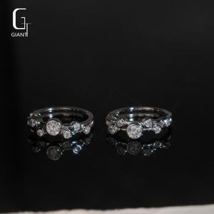Pendientes de Aro de Moissanita de Fábrica, Plata 925, VVS, Alta Calidad, Pendientes de Moissanita para Mujer y Hombre, Pasan el Test de Diamantes - Product Image 2