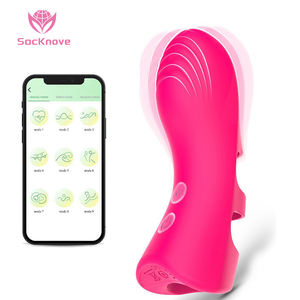 SacKnove Lady <span class=keywords><strong>Fast</strong></span> <span class=keywords><strong>Orgasm</strong></span> Personal Massager Stimulator Puting Klitoris G Spot <span class=keywords><strong>Vibrator</strong></span> Jari yang Dikendalikan Aplikasi untuk Wanita Mainan Seks - Product Image 1
