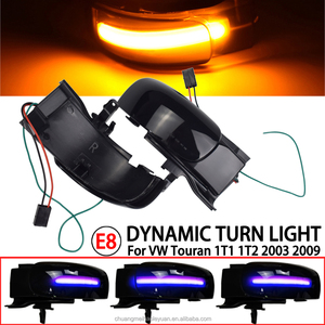 VW Touran 1T1 1T2 2003-2009 Intermitente dinámico LED Luz de señal de giro Lámpara lateral Par Indicador de espejo de flecha para automóviles 2004-2007 - Product Image 5