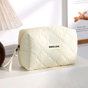 Speed And Constancy <b>Makeup</b> Bag Off White Portable Cosmetic Storage <b>Case</b> For Travel Beauty Toiletries - Product Image 1