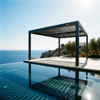 Pérgola de Aleación de Aluminio para Ambientes Salinados, Techo de Láminas Impermeable, Gazebo Resistente a la Corrosión, Pabellón para Resorts en Islas de Filipinas Lcy