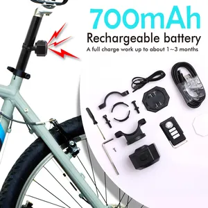 Popular Wholesale 7 Levels Sensitivity Bicycle Alarm Easy Installation IP65 Waterproof Bicycle Anti-theft Alarm