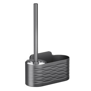 Support mural moderne pour brosse de toilette, durable, rectangulaire, gris, noir, blanc, sans perçage, manche long, pour usage domestique - Product Image 4