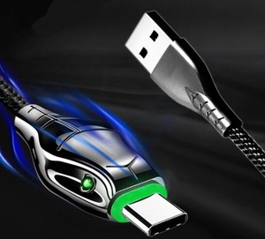 1M 5A 40W nuevo Cable de datos de cabeza de serpiente <span class=keywords><strong>Mamba</strong></span> negra de aleación de Zinc para Micro iPhone tipo C Cable de datos de carga súper rápida <span class=keywords><strong>Mamba</strong></span> negra - Product Image 3