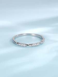 Bague fine en argent S925 motif nœud vent froid pour femme, tendance et polyvalente, utopique, de niche, style empilable, bague de doigt - Product Image 3