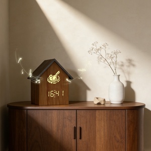 Horloge à <span class=keywords><strong>coucou</strong></span> numérique LED moderne avec sonnerie horaire, affichage à motif nature morte, alimentée par piles, pour salon <span class=keywords><strong>et</strong></span> cuisine - Product Image 4