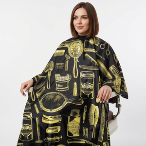 Cape de Coiffure Professionnelle Imperméable en Nylon, Robe de Barbier Ajustable à Boutons Pression, Capes de Coiffure Personnalisées pour Salon - Product Image 2