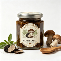 Étiquettes personnalisées en rouleau avec dorure à chaud, autocollantes, pour l'emballage de pots de champignons truffes et de produits culinaires français, impression d'étiquettes alimentaires