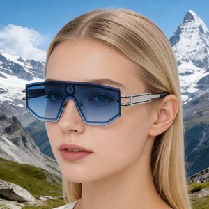 Lunettes de soleil Lyon UV400, monture en plastique noir et métal, verres PC anti-UV, lunettes de sport pour hommes et femmes, cyclisme en plein air - Product Image 5