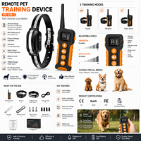 Collier de dressage automatique anti-aboiement et télécommandé pour chiens et chats PD 518 AI avec portée de 1000 m, design moderne et luxueux