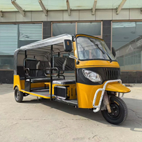 Tuk Tuk 300cc con Radiador Refrigerado por Agua, Cortina de Lluvia, Parasol, Techo Blando, Techo Rígido de Hierro, Asientos Face a Face, 11 Pasajeros
