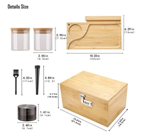 Boîte en bambou avec serrure à combinaison Boîte décorative pour le stockage de verrouillage à la maison Boîte en bambou avec broyeur de bocal en verre