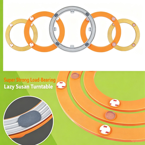 Modern Stainless Steel <b>Swivel</b> Plate Rotating <b>Table</b> Base Round Revolving Track Dining <b>Table</b> Accessory With Mounting Clips - Product Image 3