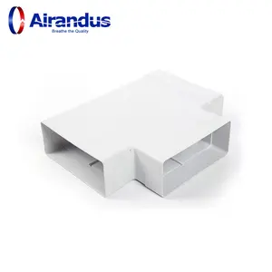 HVAC System Customized Quality White Ventilation PVC Flat Ducting Fittings Flat Pipe Rectangular Plastic Air Duct