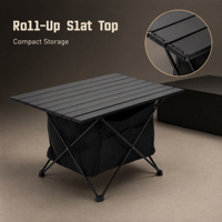 Table de camping pliable en alliage d'aluminium léger, avec sac de rangement intégré, pour pique-nique en plein air