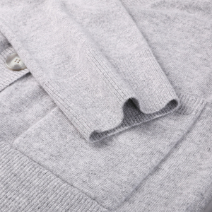 Fabricant de tricots sur mesure, uniforme scolaire, haut tricoté décontracté d'hiver à manches longues, cardigan gris à col en V, pull en cachemire pour homme - Product Image 4