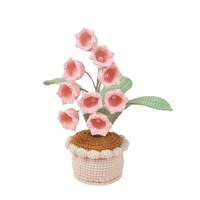 Plante artificielle en pot de muguet au crochet fait main, décoration d'intérieur en fil, pièce d'appoint pour bureau et chambre, cadeau pour